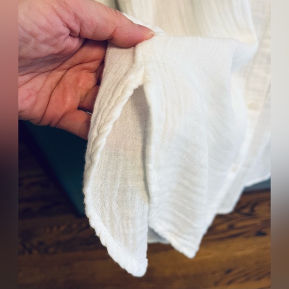 🤍GAP Cotton Crinkle Gauze Boatneck Oversized Shirt NWOT, Size XS - Picture 10 of 16